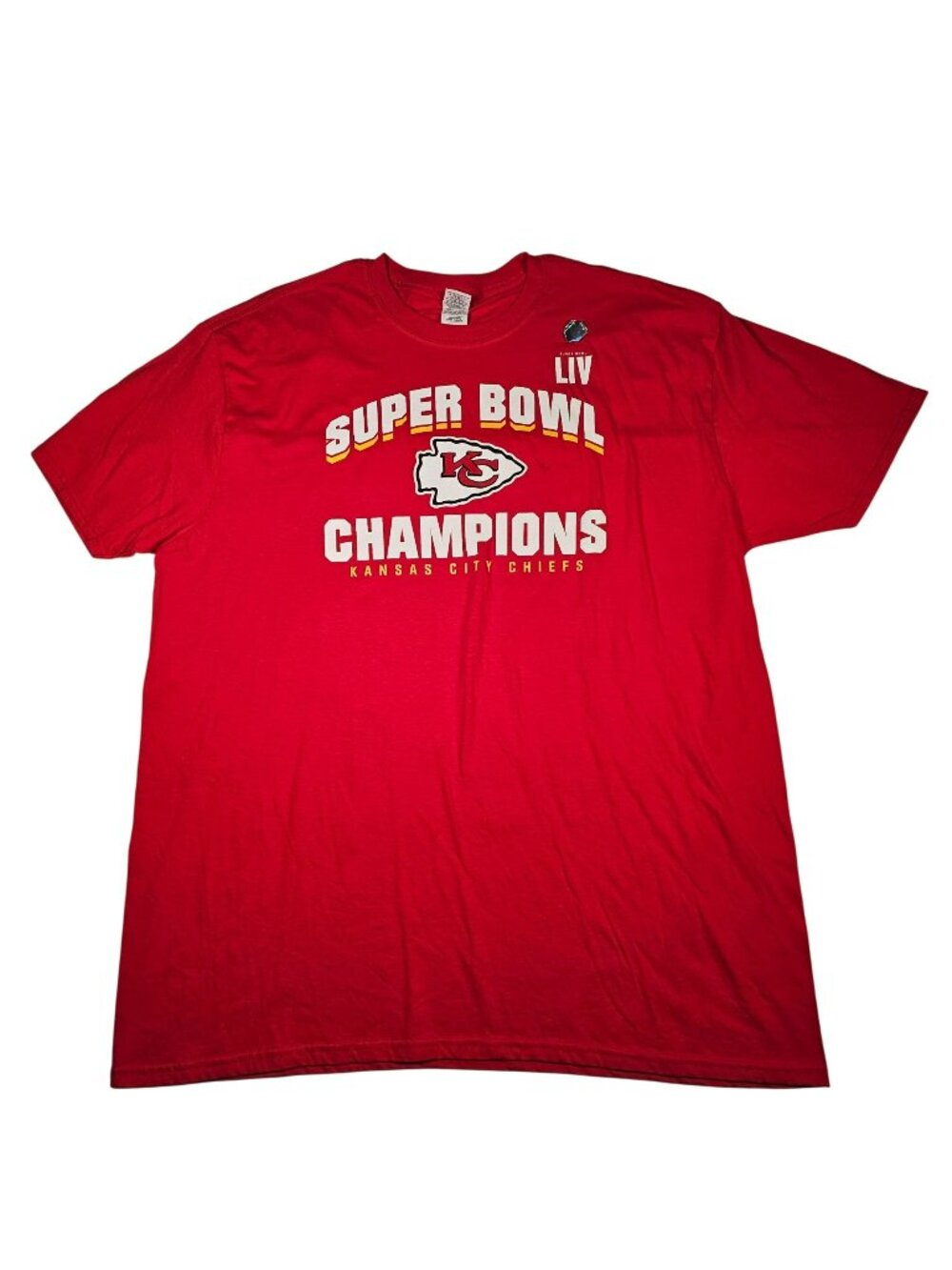 Kansas City Chiefs Super Bowl LIV Champions T-Shirt Men's Size XXL Red Gildan